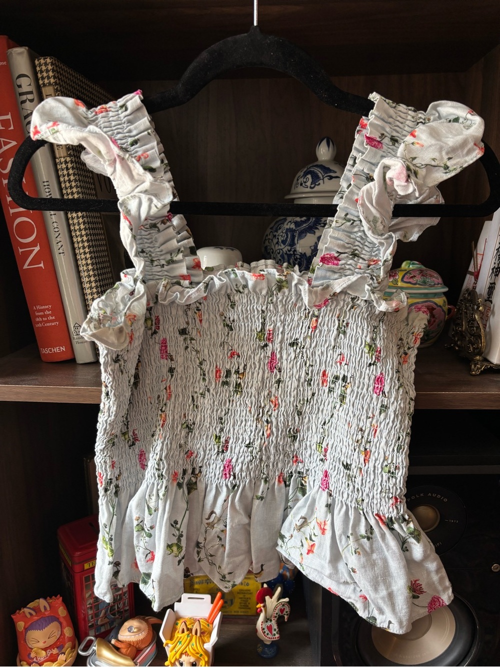 Hill House light blue floral smocked top